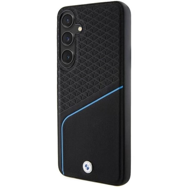 BMW Galaxy S24 Plus Mobilskal Magsafe Signature Läder Textured Line Svart