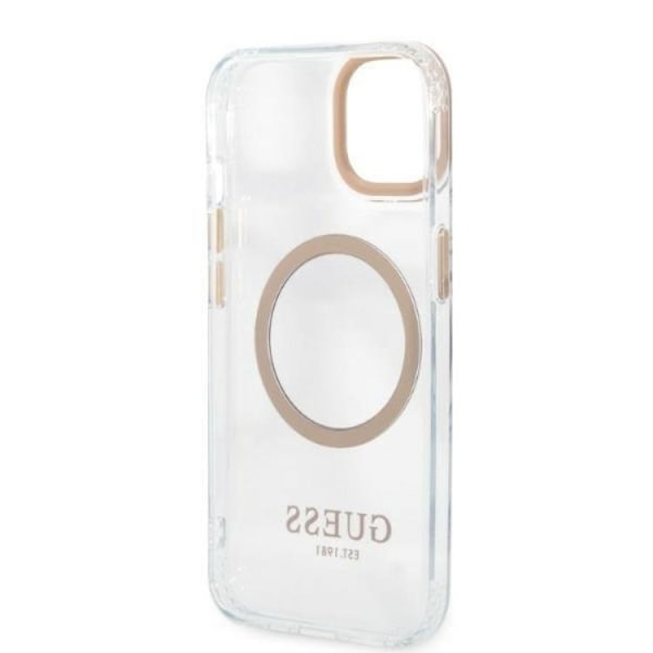 Guess iPhone 13 Skal Magsafe Metal Outline - Guld