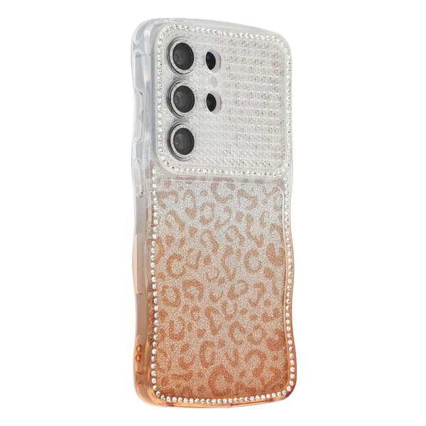 Mobilskal för Samsung Galaxy S26 Ultra TPU med glittrande ram - Gradient Brun