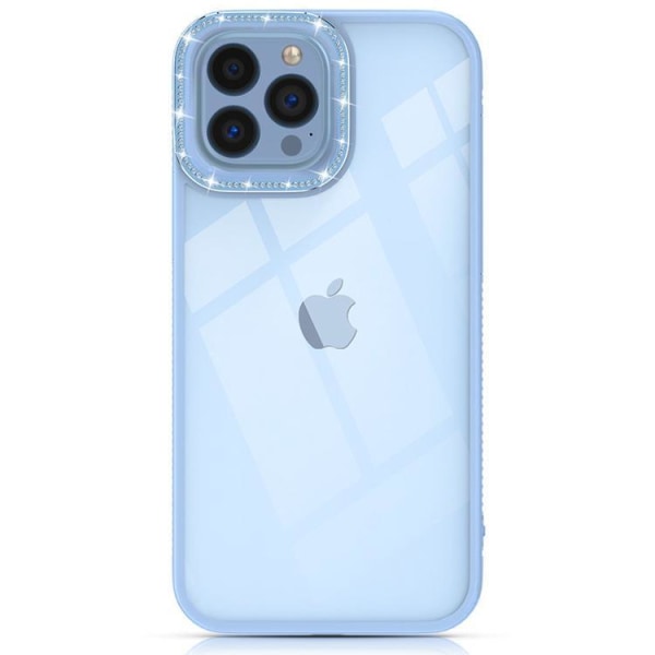 Kingxbar iPhone 13 Pro etui glitrer med krystaller - blå