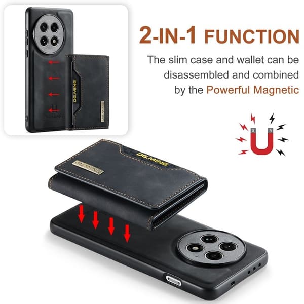 DG.MING M2 Series Mobilskal till OnePlus 13 PU PC TPU - Svart