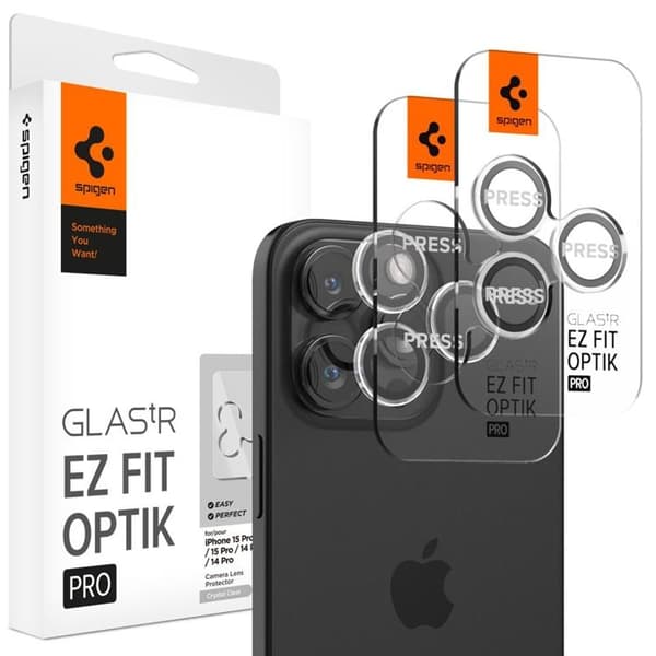 Spigen [2-Pack] iPhone 17 Pro/17 Pro Max Kameralinsskydd Härdat Glas Transparent
