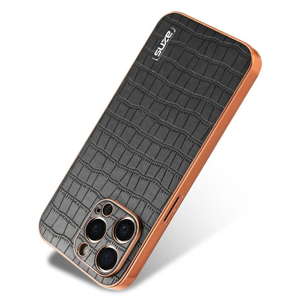 AZNS iPhone 12 Pro Max Plånboksfodral Konstläder - Svart