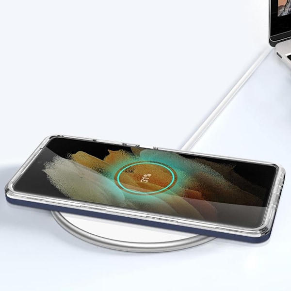 Galaxy S21 Ultra 5G Skal Clear 3in1 - Blå