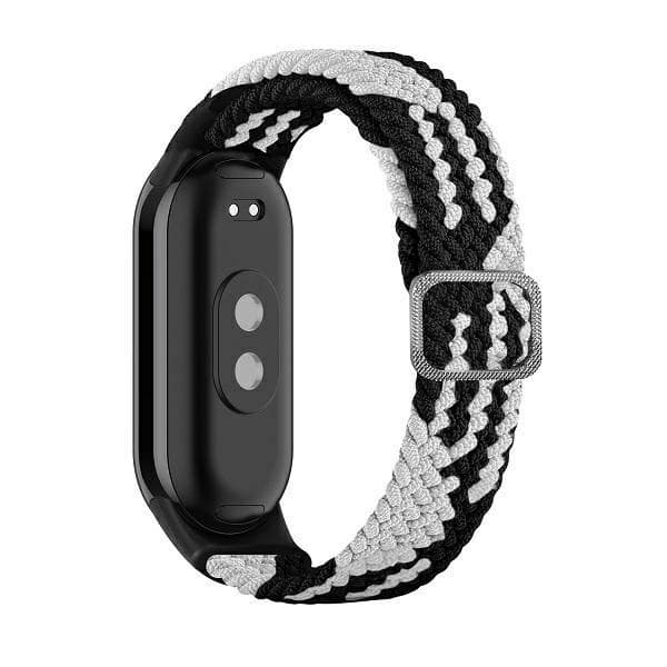 Beline Mi Band 10/9/8 Tekstil Armbånd - Sort/Hvid