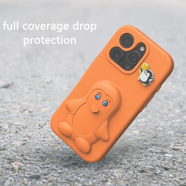 Penguin Mobilskal till iPhone 15 Pro Kickstand Stöttålig EVA - Orange