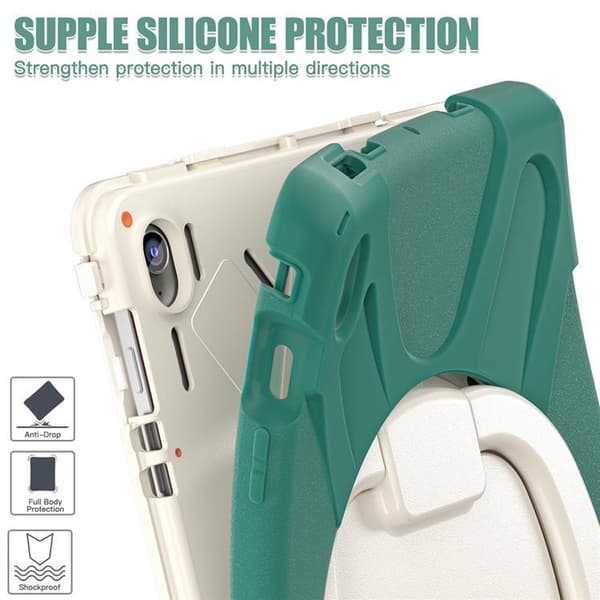 Mobilskal till Galaxy Tab S10 FE Plus Kickstand Handle Grip - Grön Grön