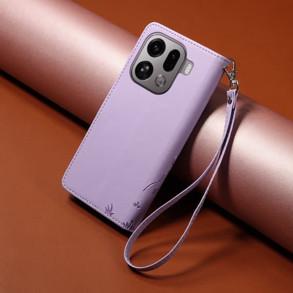 Oppo Find X9 Pro 5G Plånboksfodral Konstläder RFID Skydd - Lila