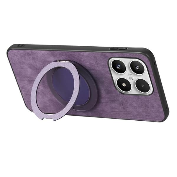 Mobilskal för Xiaomi 17 Retro Läder Rotating Kickstand Lila