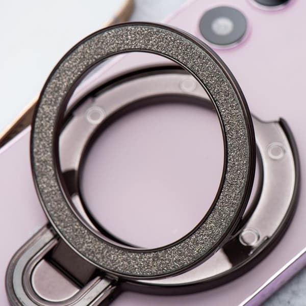 Mobiltelefonstativ CIRCLE GLITTER Stick-on - Sort Svart