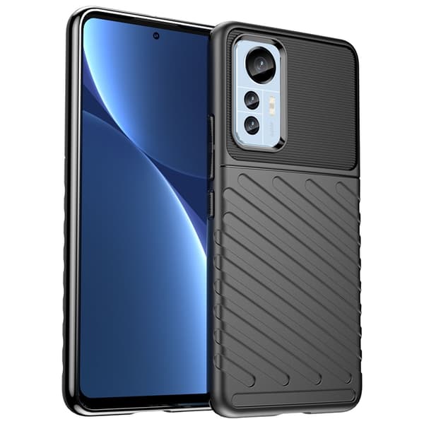 Xiaomi 12 Lite Skal Thunder Silicone Armor - Sort Svart