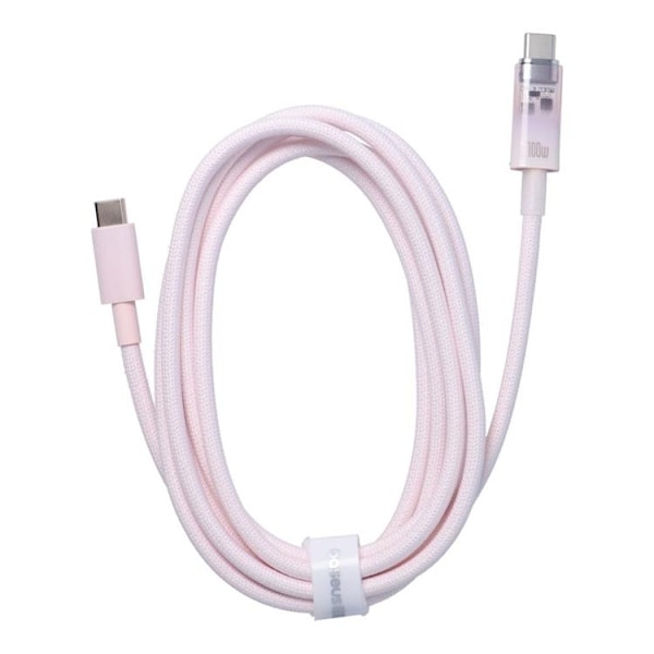 Baseus USB-C till USB-C kabel 2m 100W - Rosa Rosa