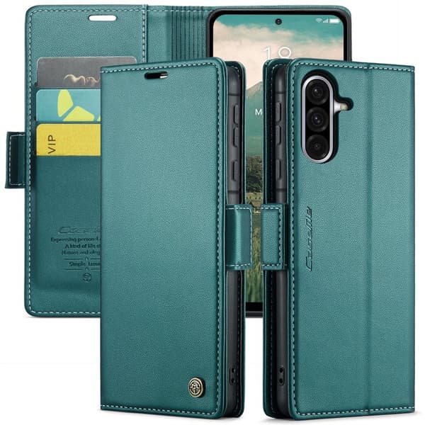CASEME Plånboksfodral Konstläder för Samsung Galaxy A56 5G - Grön