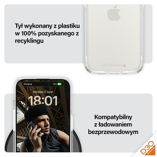 PanzerGlass Mobilskal till iPhone 15 Pro D3O Military 3x - Transp