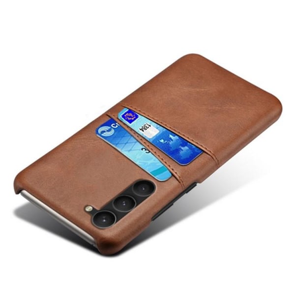 Galaxy S23 Plus Etui Kortholder Dual PU-Læder - Brun