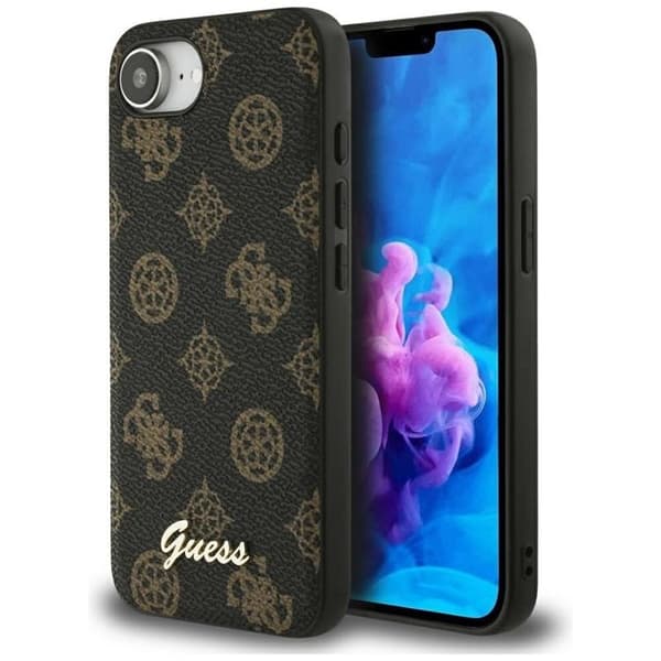 Guess Mobilskal till iPhone 16e MagSafe Peony Script Logo - Svart Svart