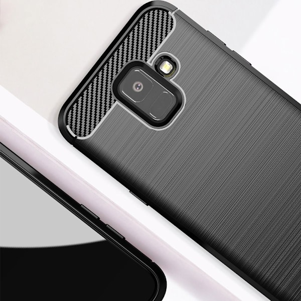 Galaxy A6 (2018) Skal Forcell Carbon Mjukplast - Svart Svart