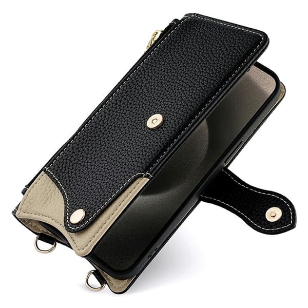 OnePlus 15 5G Plånboksfodral Irregular Tail Style Konstläder Svart