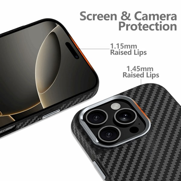 Tech-Protect Telefontaske til iPhone 16 Pro Magsafe Ion Carbon - Sort/Sølv Svart