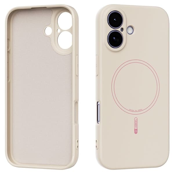 ABEEL Mobilskal till iPhone 17 MagSafe Kompatibelt Silikon Beige