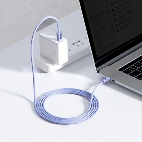 Baseus USB-C till USB-C 100W 2m - Lila Lila