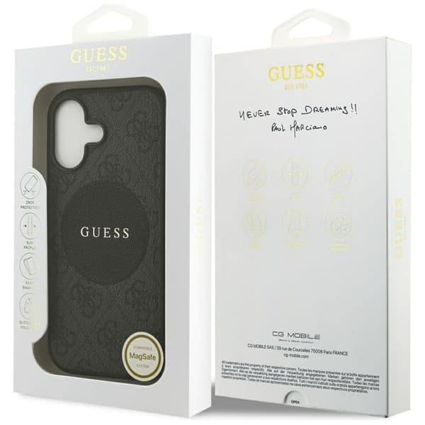 Guess telefontaske til iPhone 17 MagSafe 4G Circle Classic Logo - Sort Svart