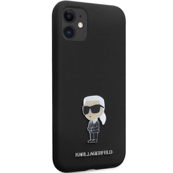 KARL LAGERFELD iPhone 11/XR Mobilskal Silikon Ikonik Metal Pin Svart