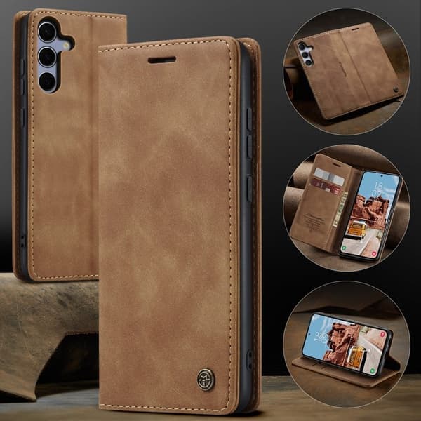 CASEME 013 Plånboksfodral för Samsung Galaxy S25 FE - Brun