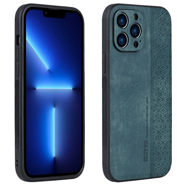 AZNS iPhone 14 Pro Plånboksfodral Konstläder - Grön