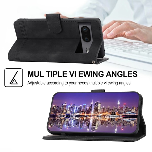 DIERFENG Google Pixel 7 5G Plånboksfodral DF-03 Flip Konstläder - Svart