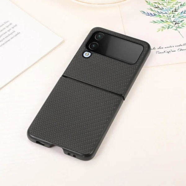 Galaxy Z Flip4 5G Mobilskal Carbon Fiber - Sort