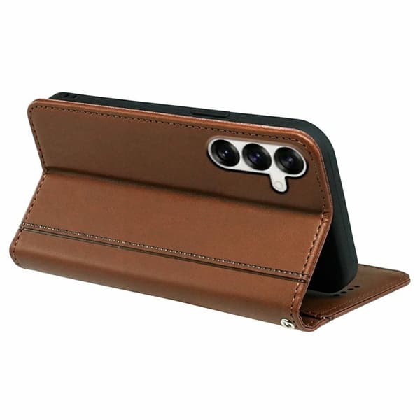 Plånboksfodral för Samsung Galaxy S26 Magnetiskt Konstläder - Brun