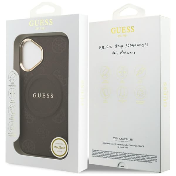Guess Telefontaske til iPhone 17 Magsafe Peony Hot Stamp - Brun Brun