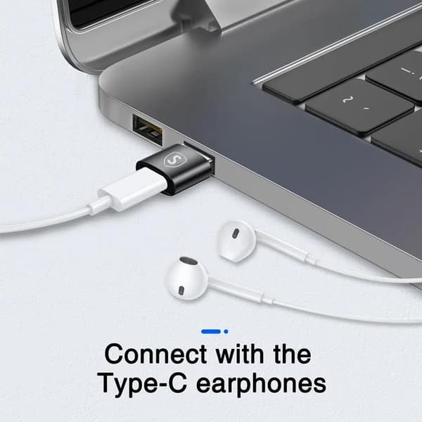 [2-Pack] SiGN Adapter USB-A till USB-C - Svart Svart