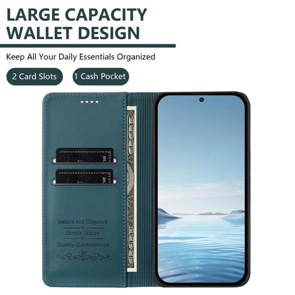 Plånboksfodral för Samsung Galaxy S26 Konstläder RFID - Mörkgrön