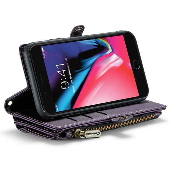 CASEME Plånboksfodral Konstläder för iPhone 6 Plus/7 Plus/8 Plus - Lila