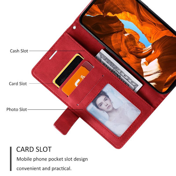 Plånboksfodral för Samsung Galaxy S26 Plus Konstläder - Röd