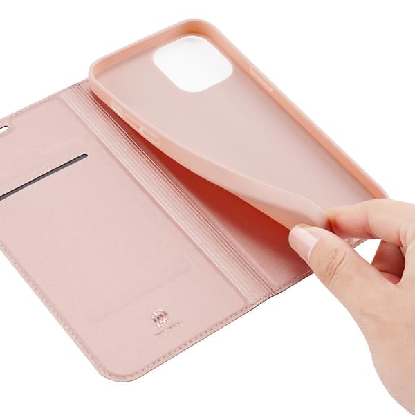 Dux Ducis PU Läder Plånboksfodral iPhone 12 Pro Max - Rose Gold Rosa