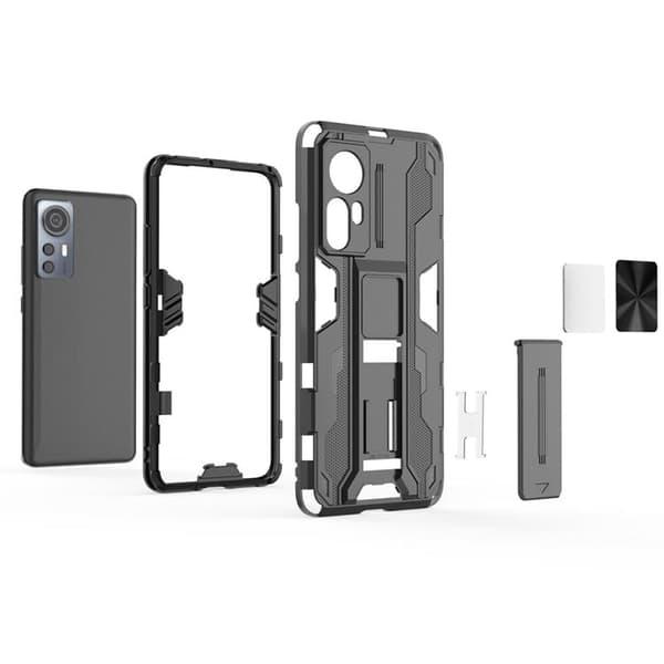 Kickstand Shockproof Skal Xiaomi 12 Pro - Musta Black
