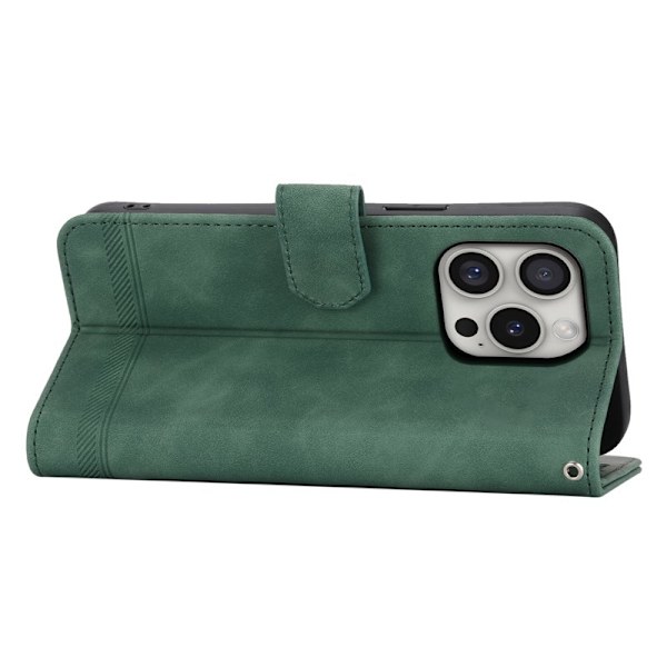 DIERFENG DF-03 iPhone 16 Pro Plånboksfodral Konstläder - Grön