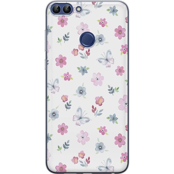 Mobilskal till Huawei P smart med Blommor och fjärillar