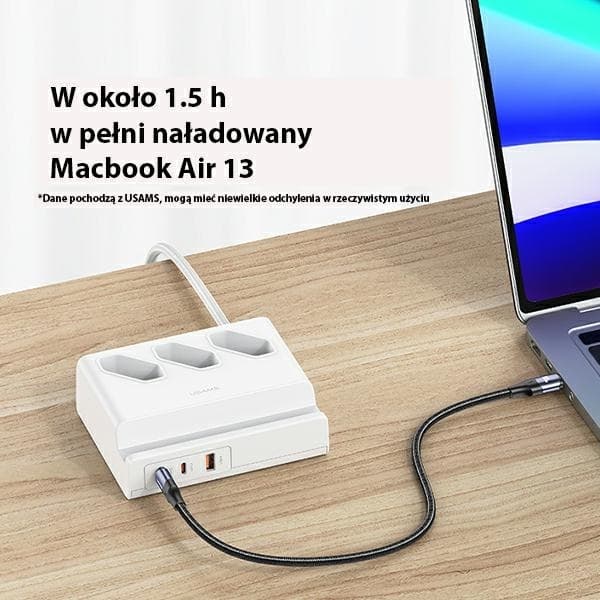 USAMS Grendosa 65W Super Si USB Förlängning (US-CC160) – Vit