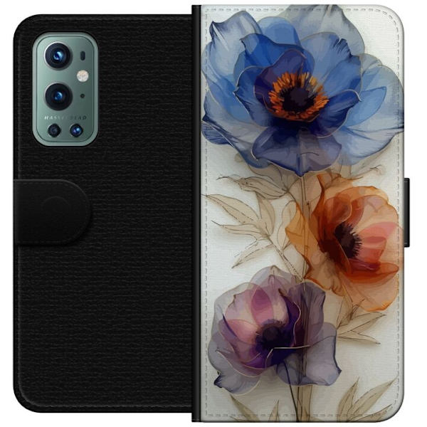 Pungcover til OnePlus 9 Pro med Silkeblomster