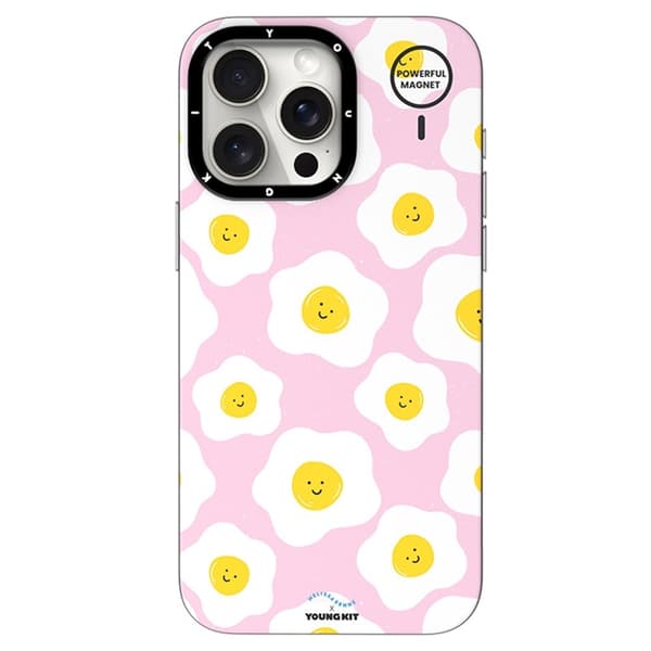 YOUNGKIT Mobilskal till iPhone 15 Pro MUScx003-Poached Egg Rosa