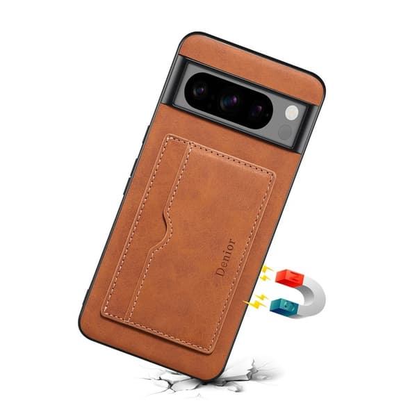DENIOR Google Pixel 8 Pro Fodral Konstläder Ställ - Brun