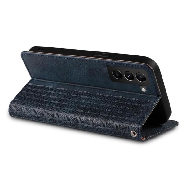 Galaxy S22 Ultra Wallet Case Magnet Strap - Blå