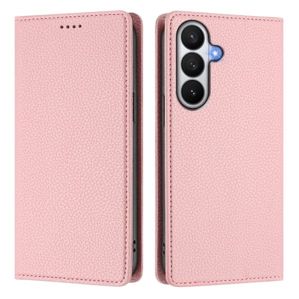 LITCHI Samsung Galaxy S26 / S26 Pro Plånboksfodral Konstläder RFID Skydd - Rosa