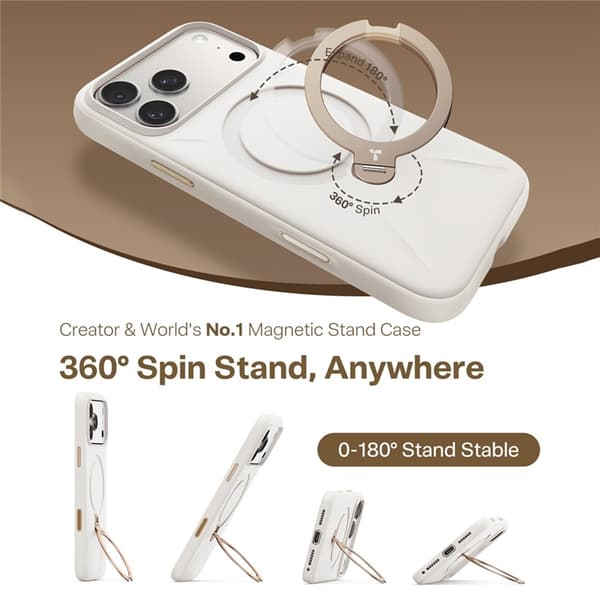 TORRAS Mobilskal till iPhone 17 Pro MagSafe Ostand Q Pro - Vit Vit