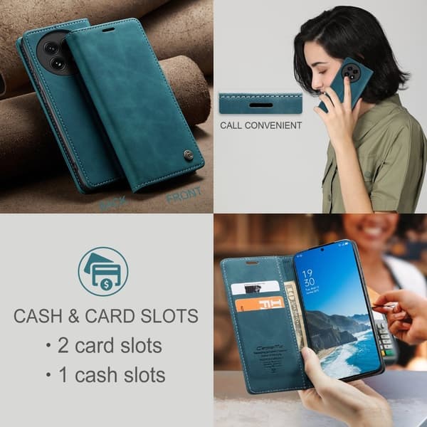 CASEME 013 Plånboksfodral för OnePlus 13 KonstLäder - Blå