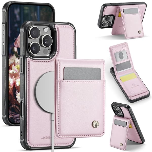 JEEHOOD J06 Mobilskal till iPhone 16 Pro MagSafe RFID Skydd - Rosa